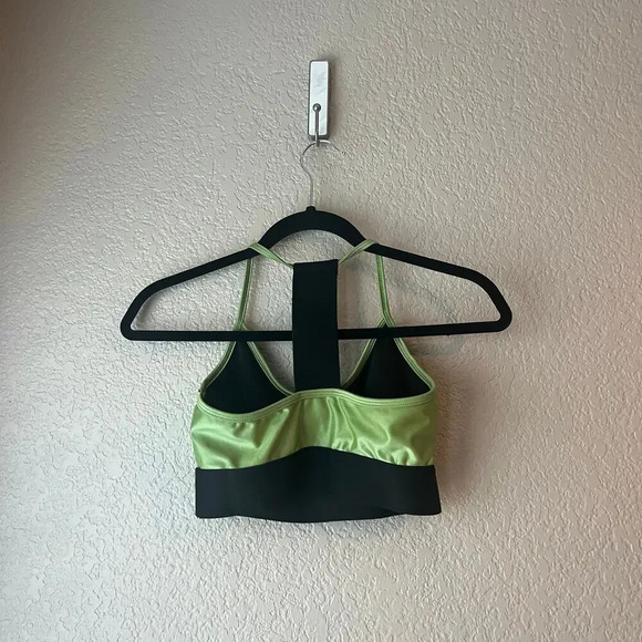 Noli Yoga Liquid Studio Bra Size Small Black Green Racerback - Picture 6 of 7